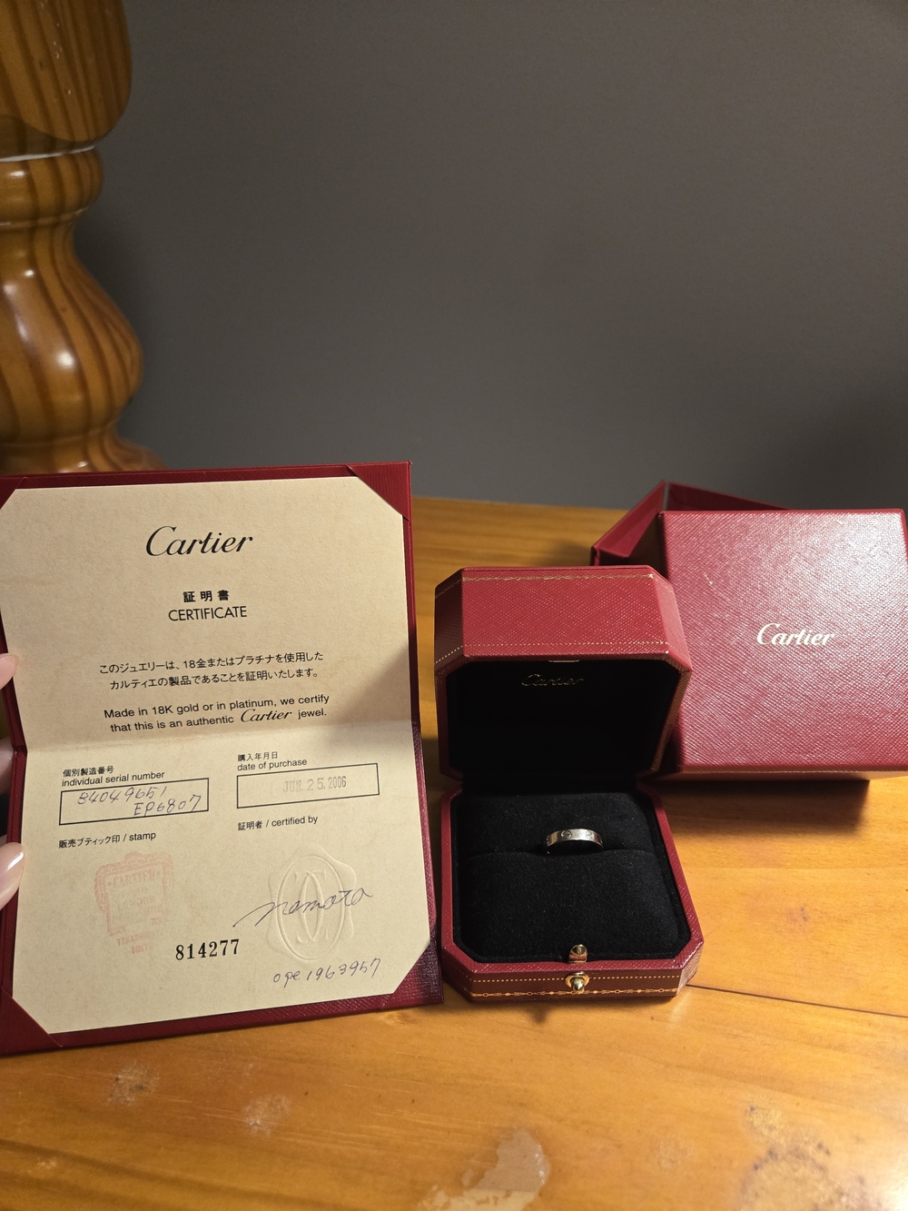 Authentic Cartier Love Wedding Band Ring in White Gold, Small Model - Picture 14 of 14